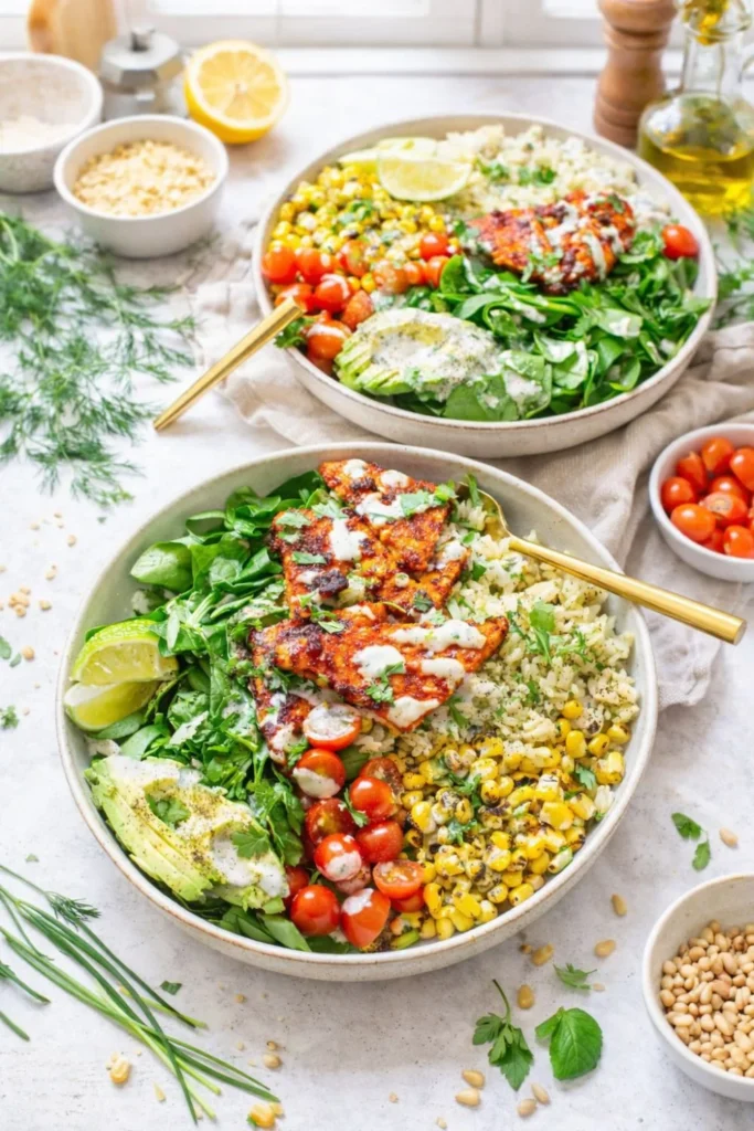 Vegan Spicy Grilled Tempeh with Charred Corn Slaw