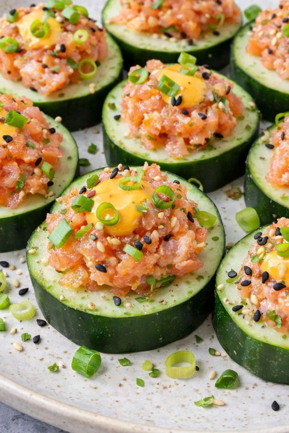 Vegan Spicy Mango Cucumber Sushi Bites