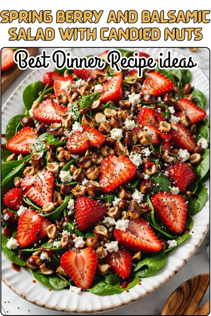 Vegan Spring Berry and Balsamic Salad with Candied Nuts