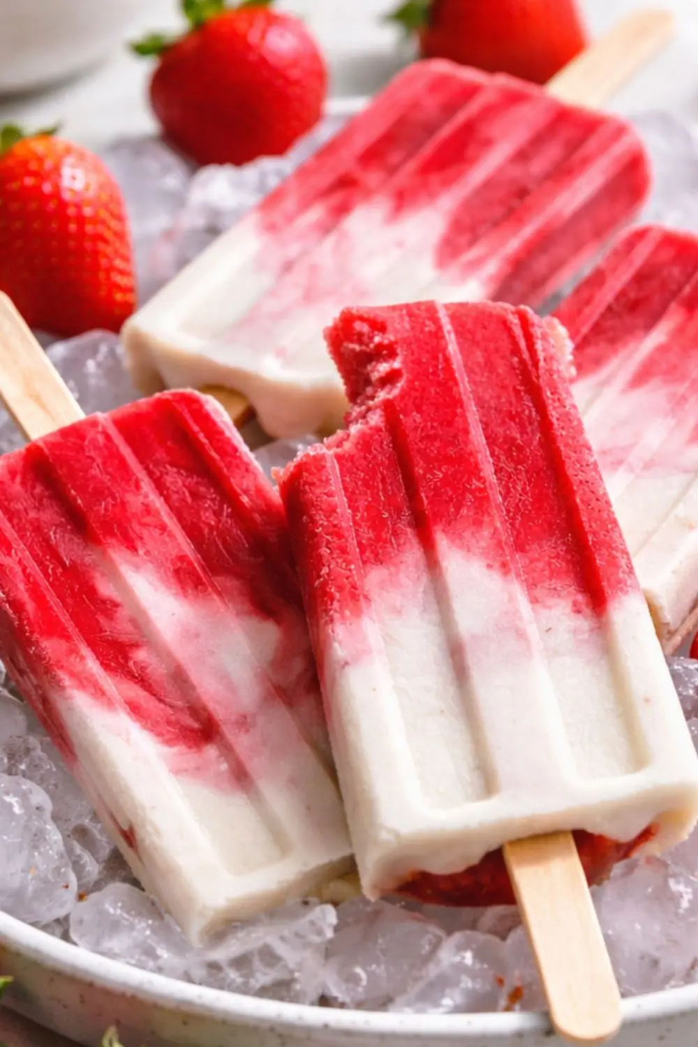 Vegan Strawberry Peach Breakfast Popsicles