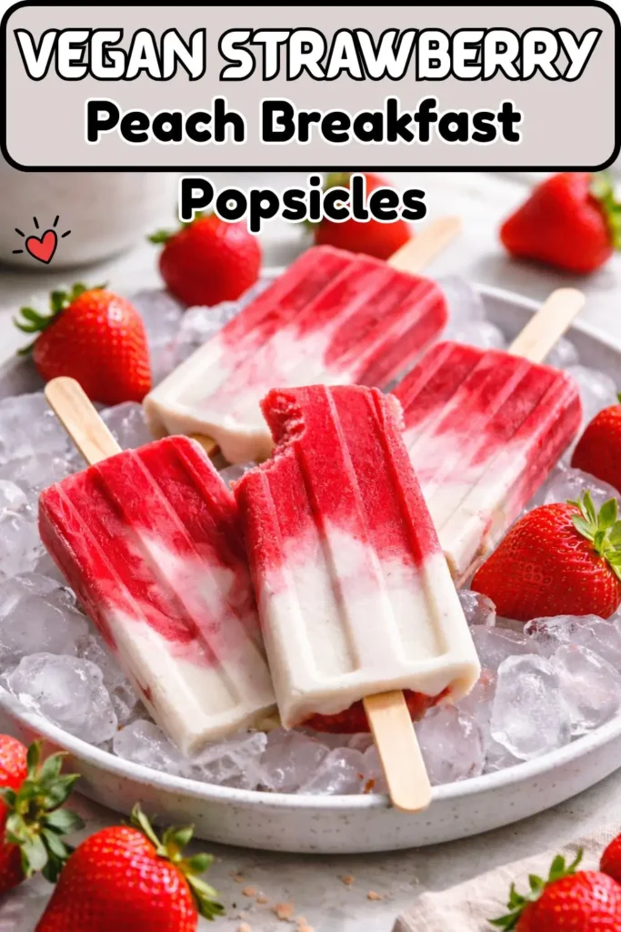 Vegan Strawberry Peach Breakfast Popsicles
