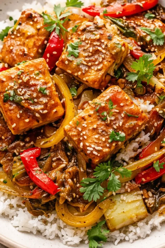 Vegan Thai-Style Green Mango & Tofu Stir-Fry Light Spring Dinner