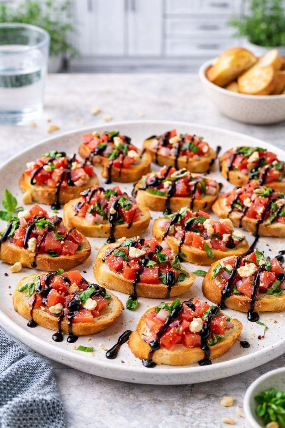 Vegan Tomato Watermelon Bruschetta