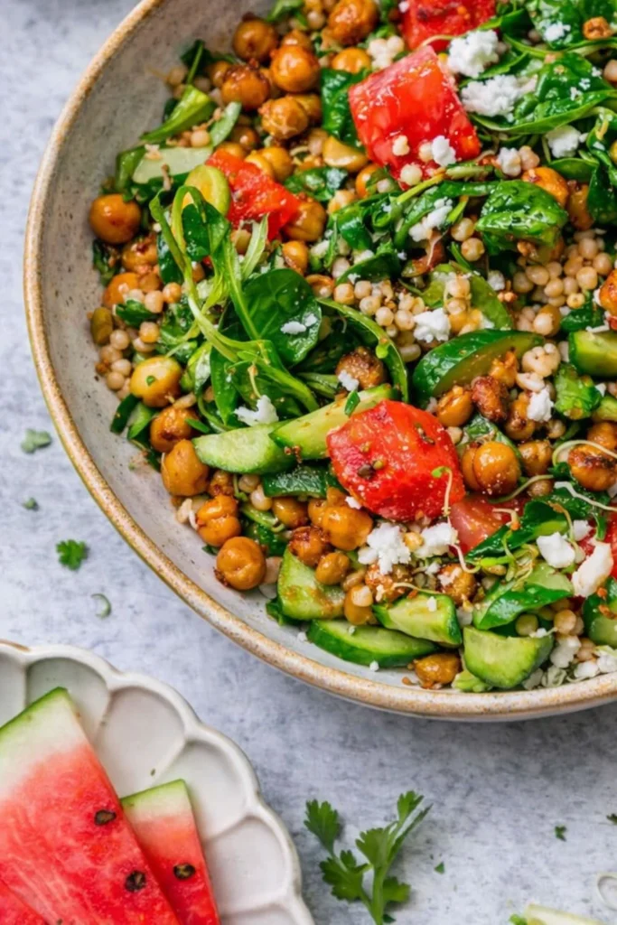 Vegan Watermelon & Chickpea Summer Salad