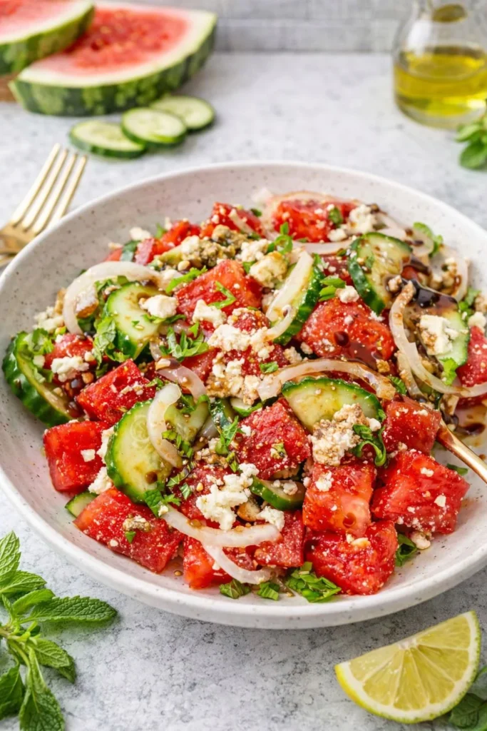 Vegan Watermelon + Herby Tofu Bites