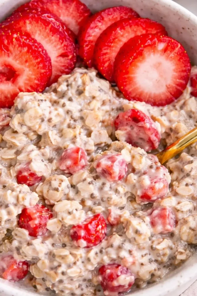 Creamy Vegan Strawberry Overnight Oats