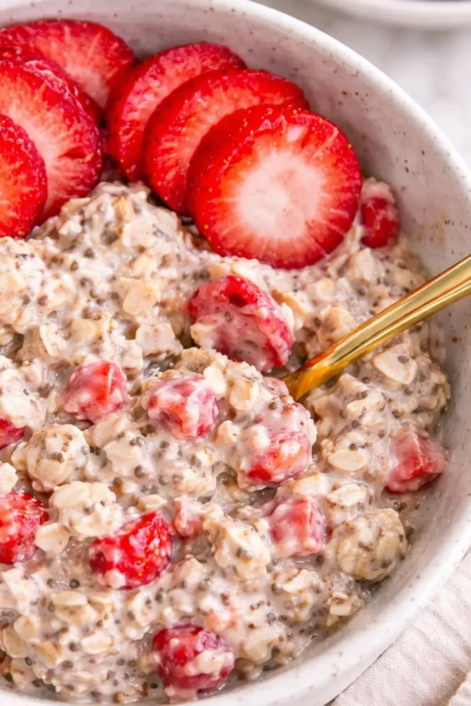 Creamy Vegan Strawberry Overnight Oats