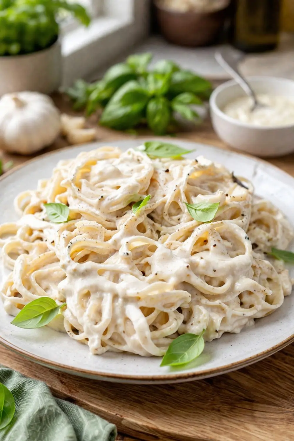 Crockpot Vegan Fettuccine Alfredo