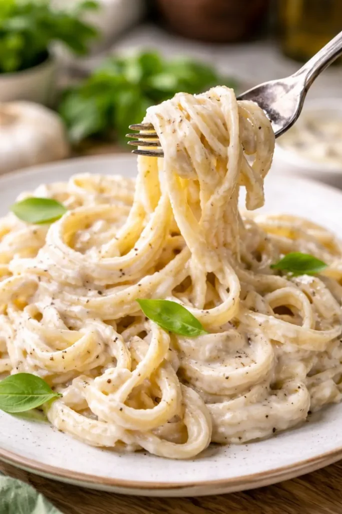 Crockpot Vegan Fettuccine Alfredo