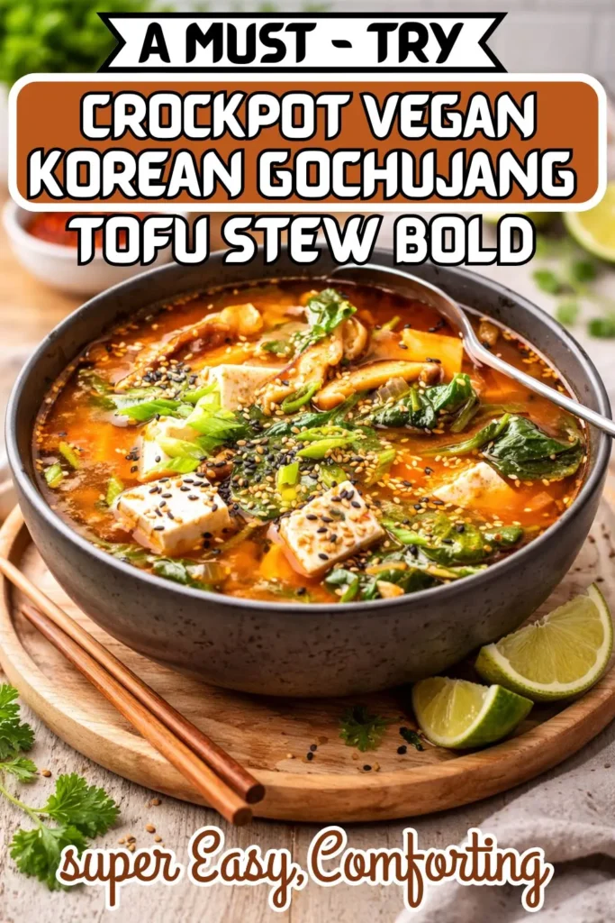 Crockpot Vegan Korean Gochujang Tofu Stew
