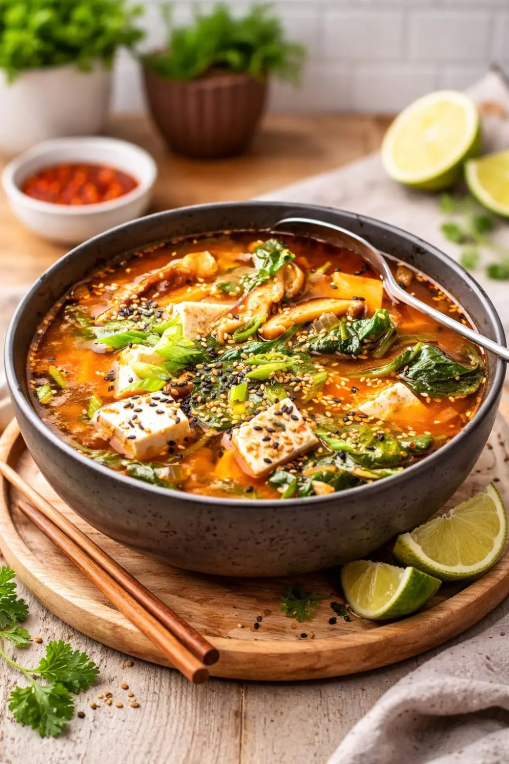 Crockpot Vegan Korean Gochujang Tofu Stew