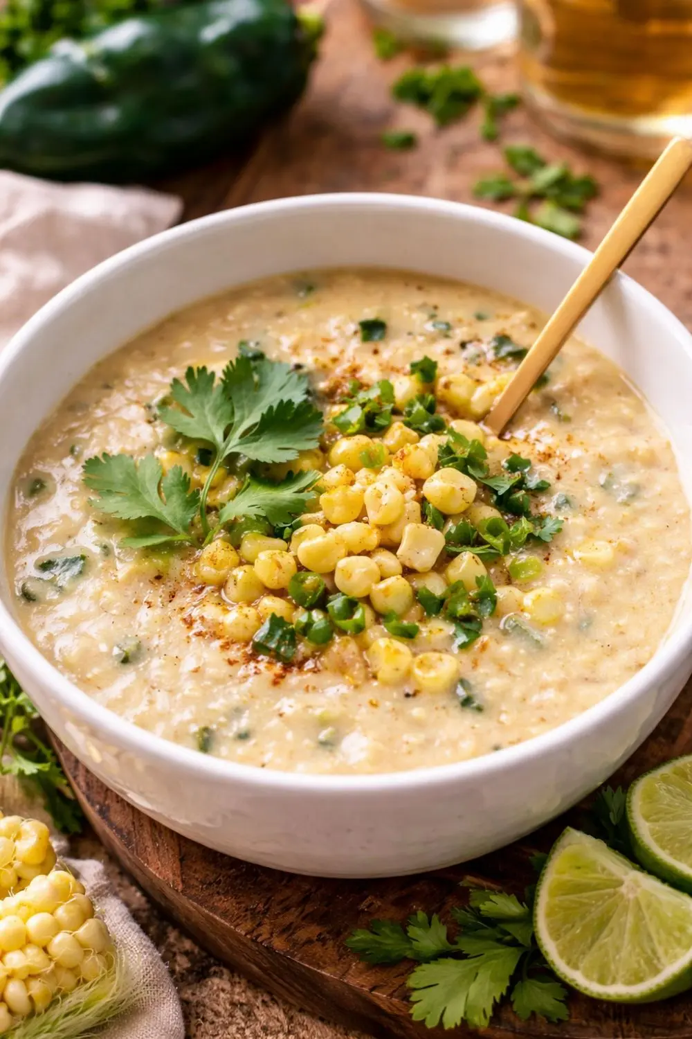 Crockpot Vegan Roasted Corn and Poblano Stew