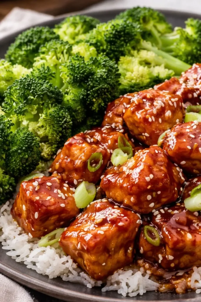Crockpot Vegan Teriyaki Tofu with Broccoli