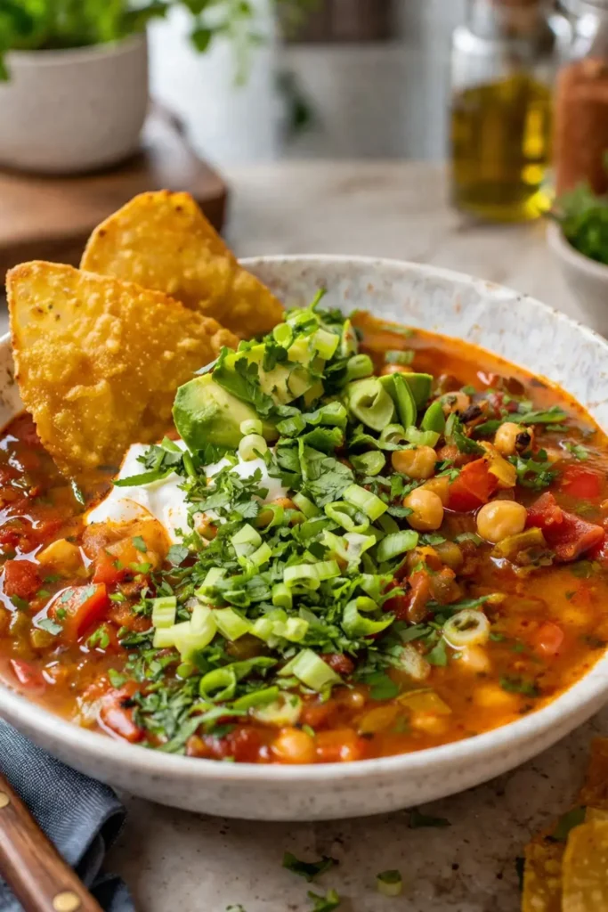 Dump and Go Vegan Chickpea Taco Soup