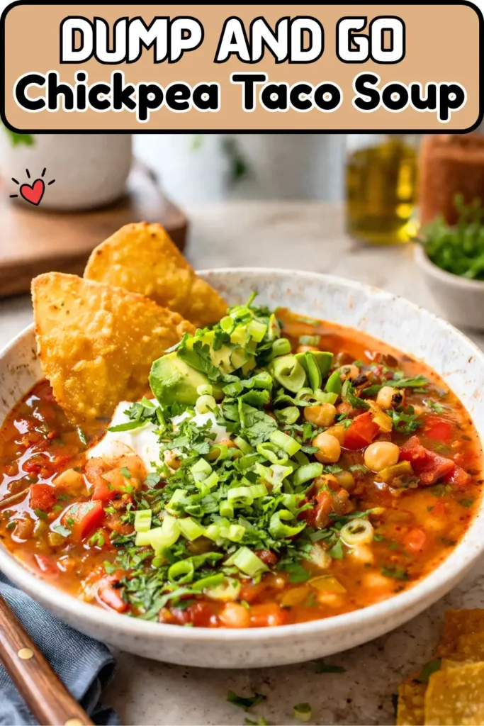 Dump and Go Vegan Chickpea Taco Soup