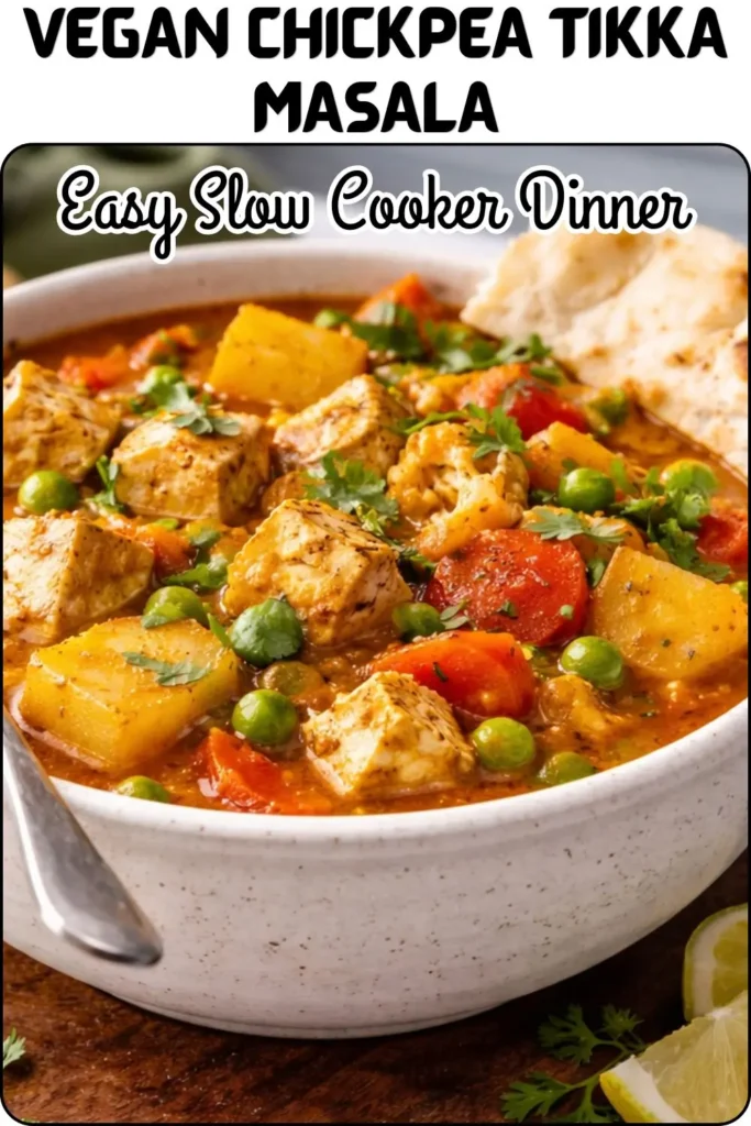 Easy Slow Cooker Vegan Chickpea Tikka Masala