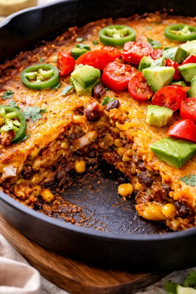 Easy Vegan Crockpot Enchilada Casserole