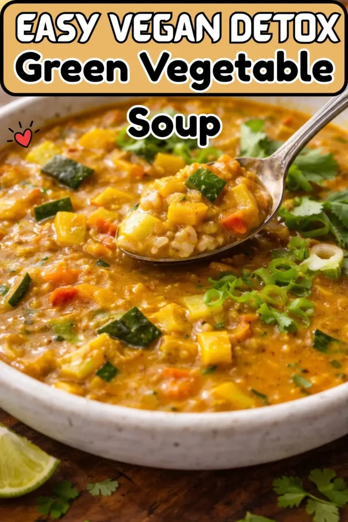 Easy Vegan Detox Green Vegetable Soup