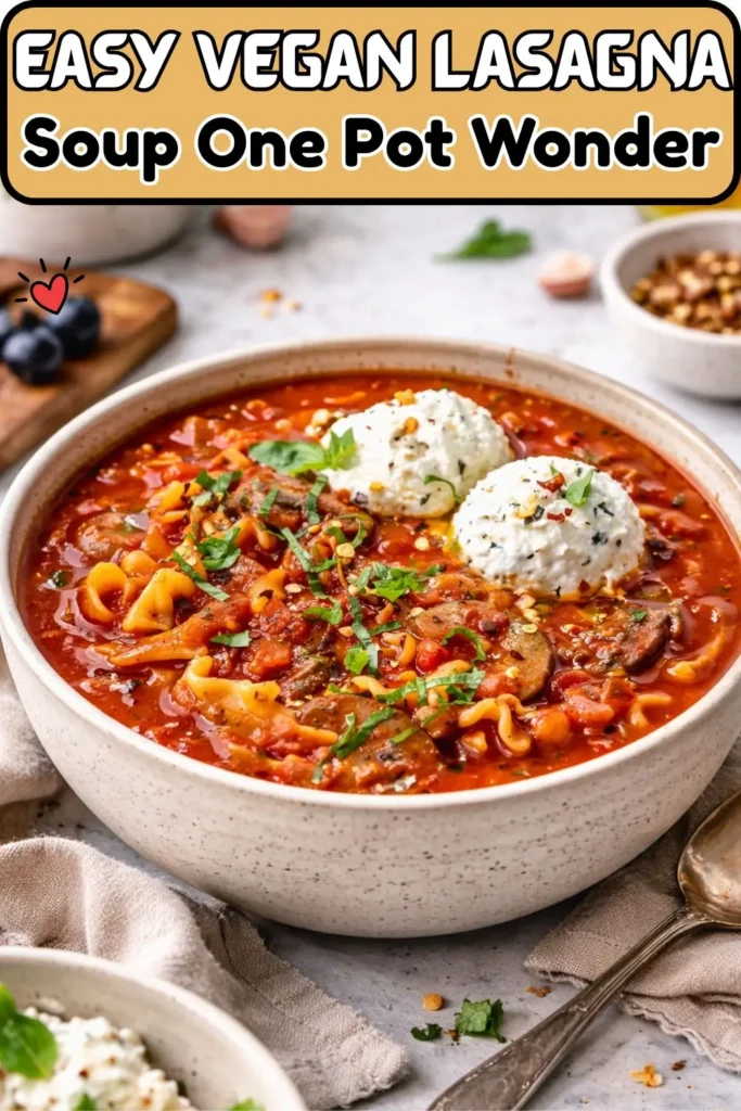 Easy Vegan Lasagna Soup