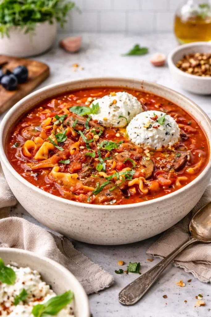 Easy Vegan Lasagna Soup