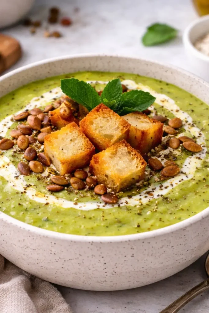 Easy Vegan Pea and Mint Soup