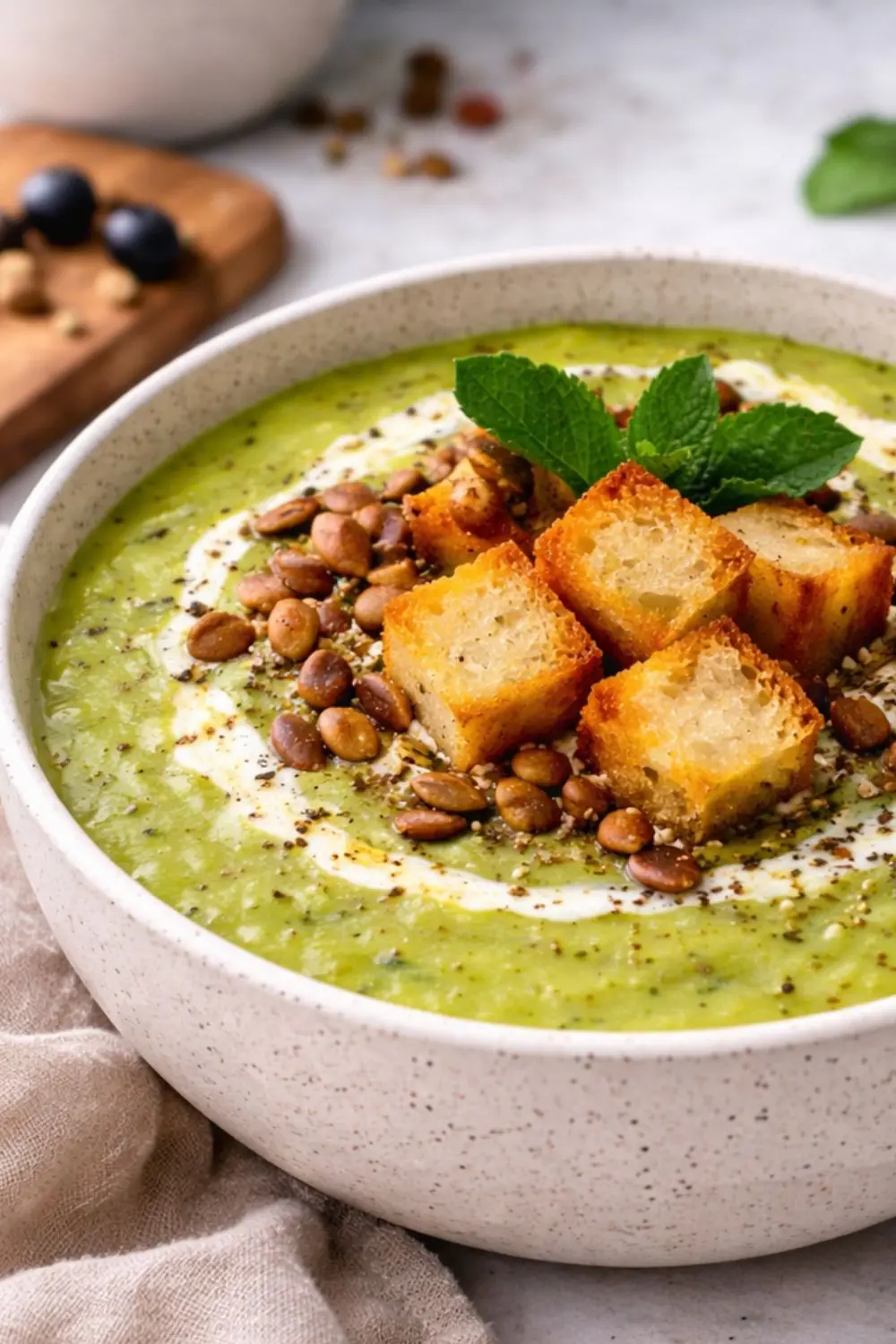 Easy Vegan Pea and Mint Soup
