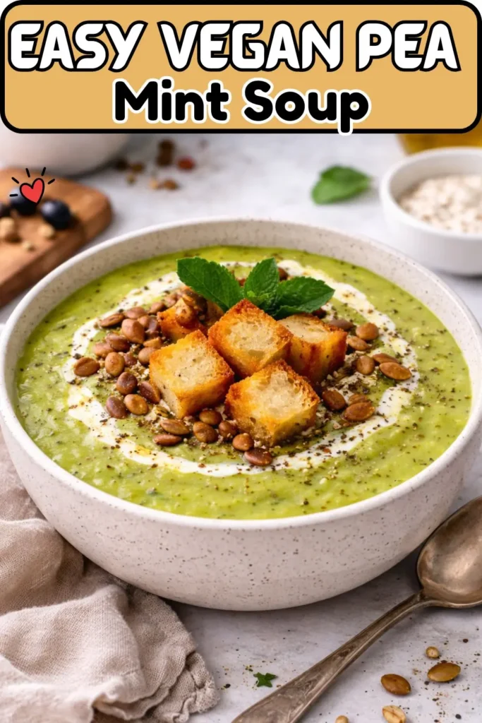 Easy Vegan Pea and Mint Soup