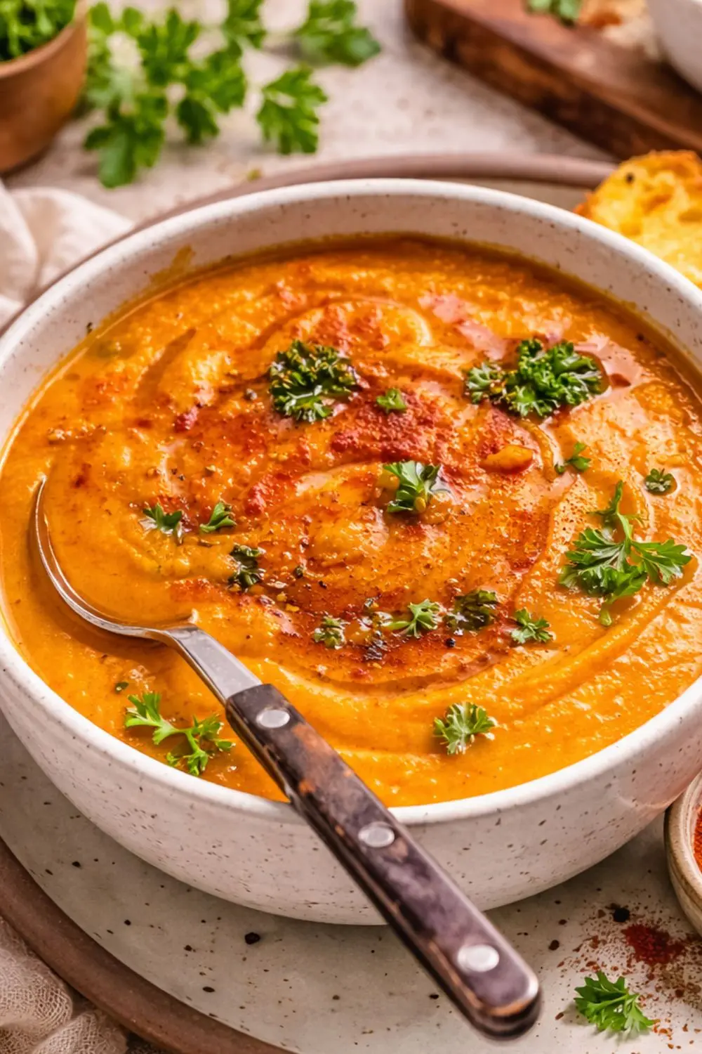Easy Vegan Spicy Harissa Tomato Soup