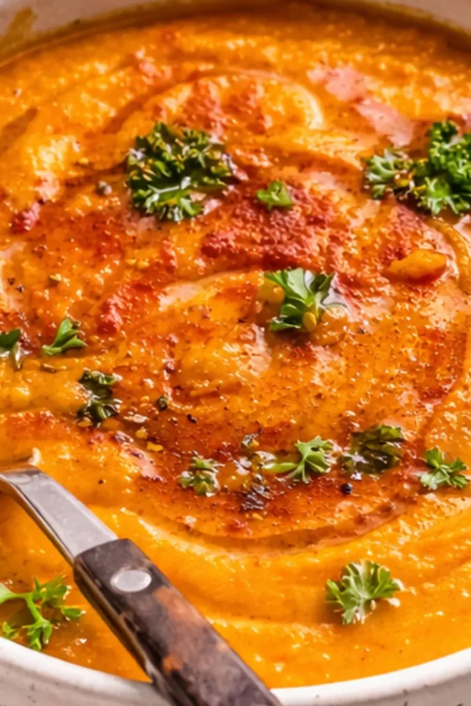 Easy Vegan Spicy Harissa Tomato Soup
