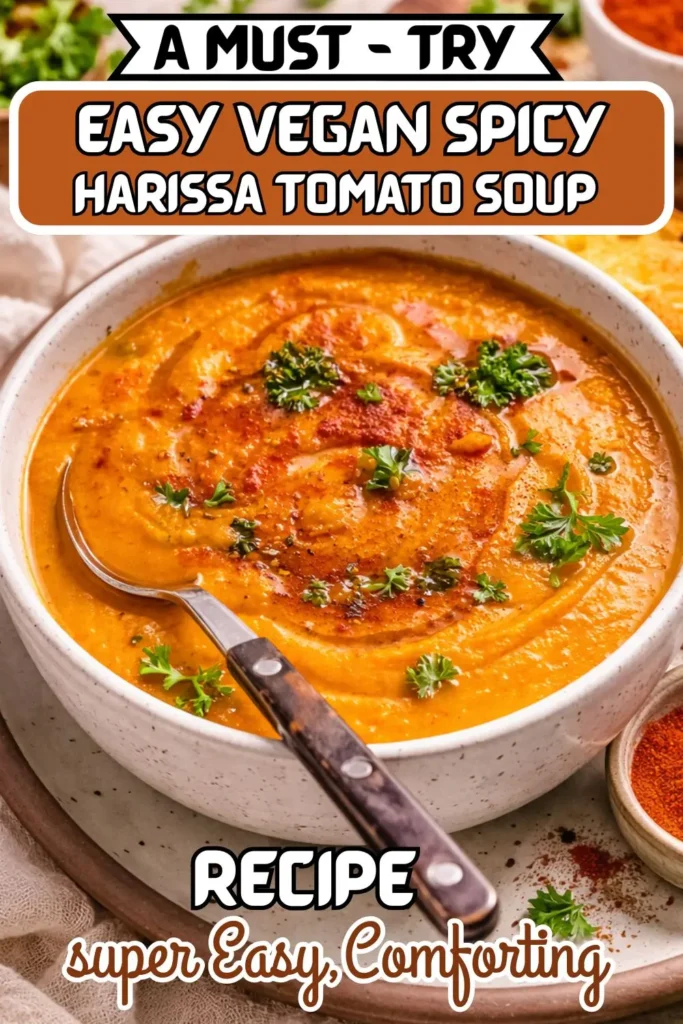 Easy Vegan Spicy Harissa Tomato Soup