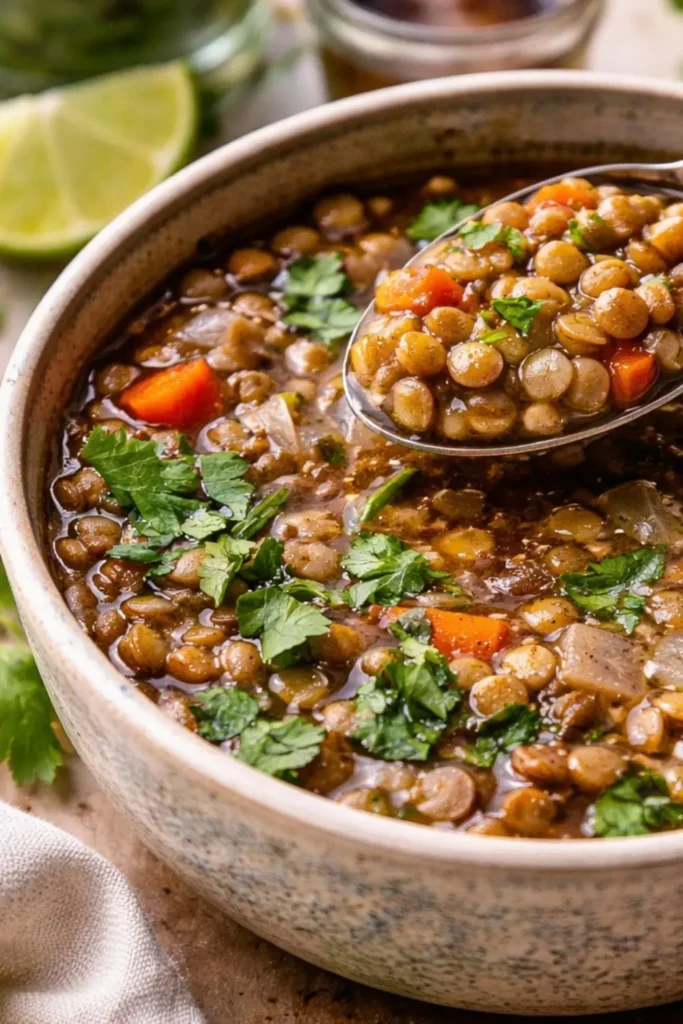 High-Protein Vegan Crockpot Lentil and Chickpea Stew