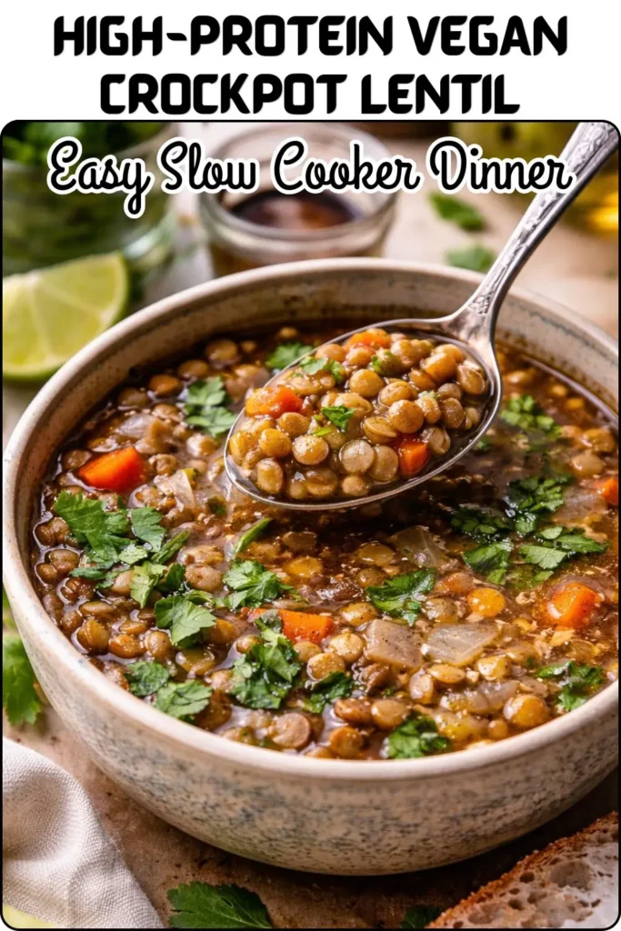 High-Protein Vegan Crockpot Lentil and Chickpea Stew