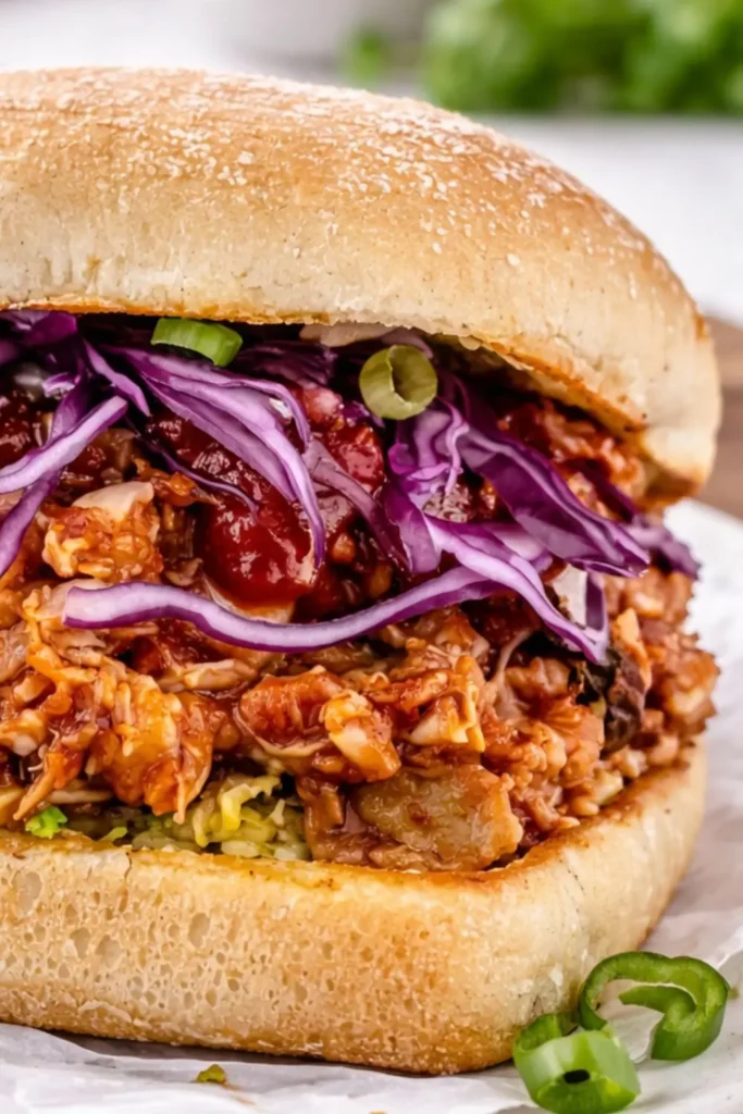 Slow Cooker Vegan BBQ Jackfruit Sandwiches
