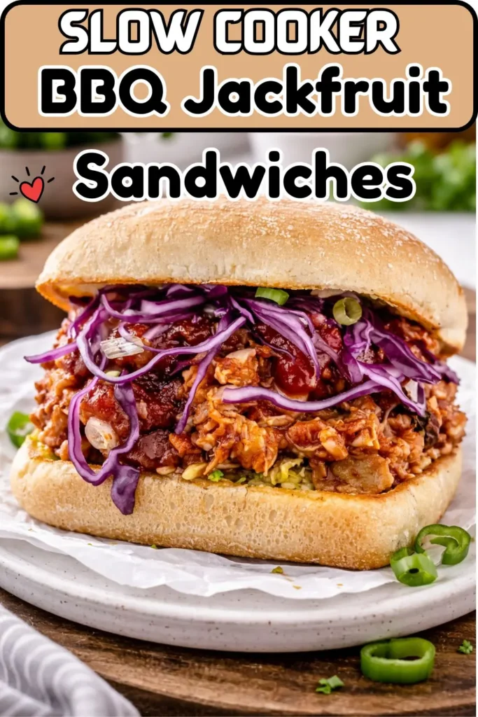 Slow Cooker Vegan BBQ Jackfruit Sandwiches