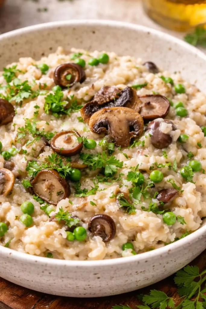 Slow Cooker Vegan Mushroom Risotto