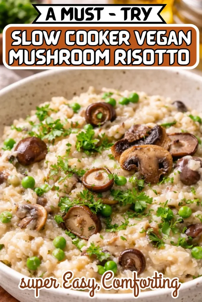 Slow Cooker Vegan Mushroom Risotto