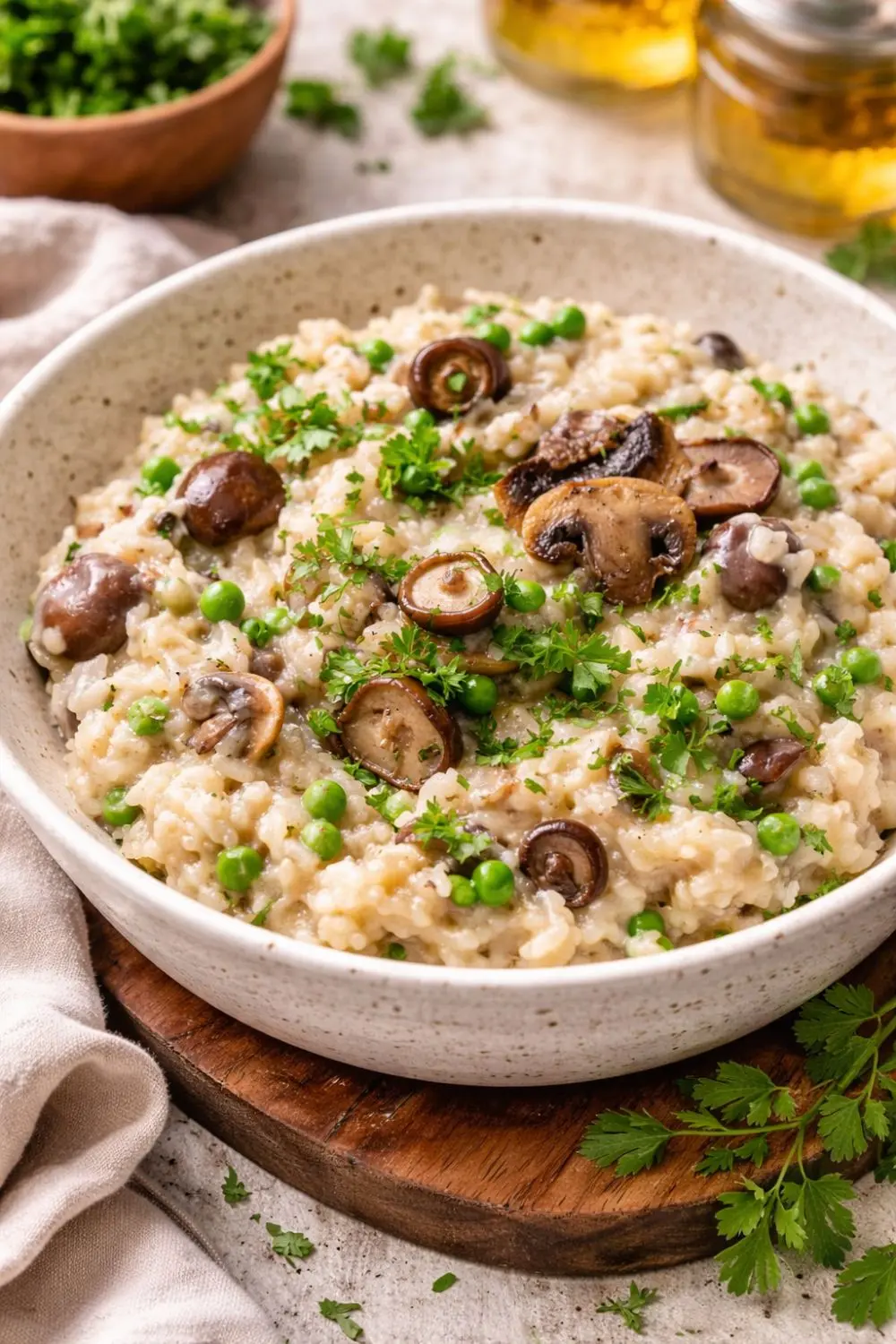 Slow Cooker Vegan Mushroom Risotto
