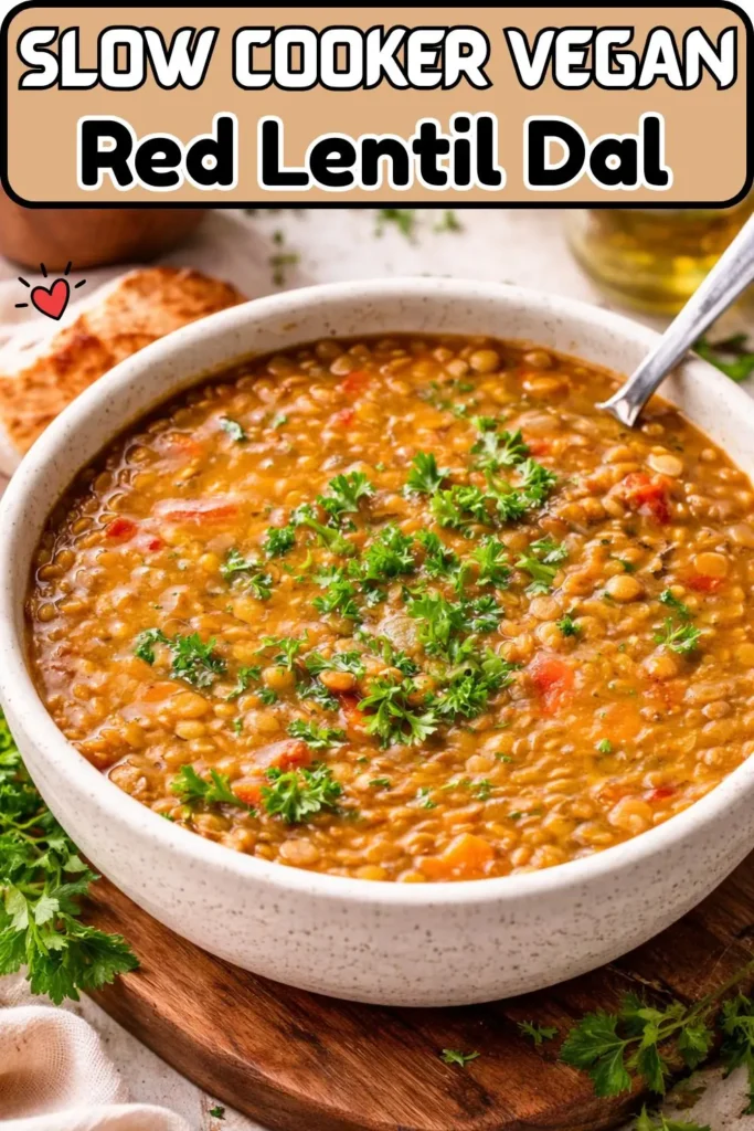 Slow Cooker Vegan Red Lentil Dal