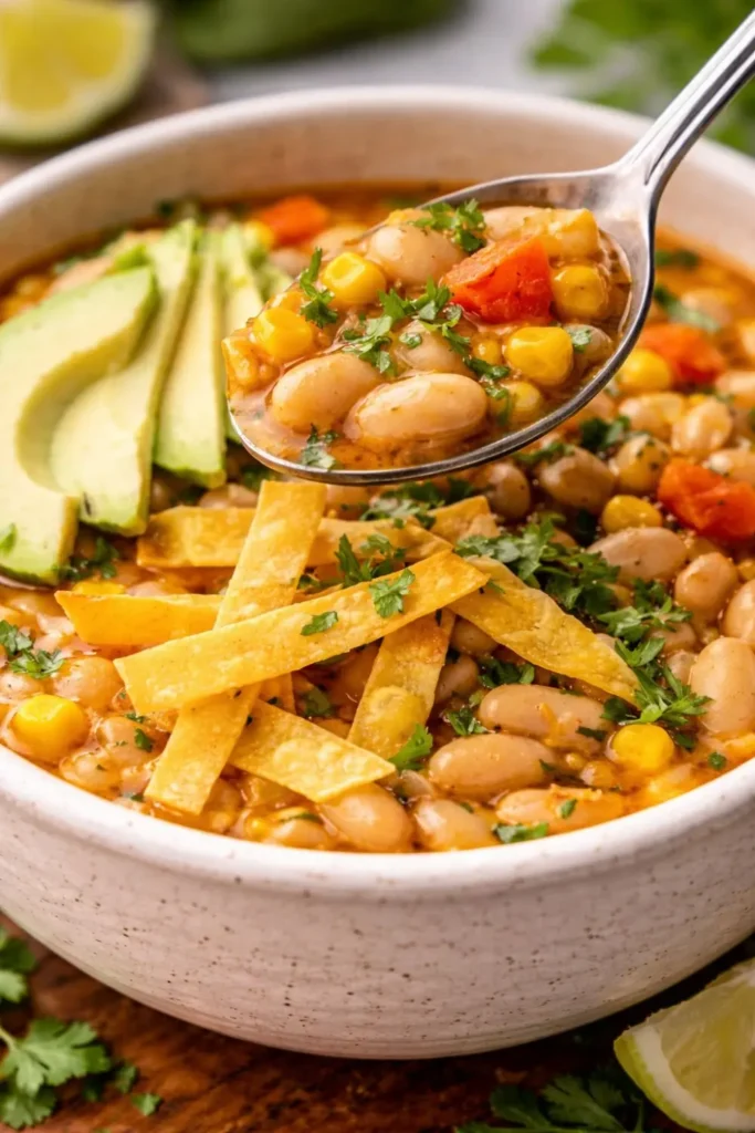 The BEST Vegan White Bean Chili Crockpot