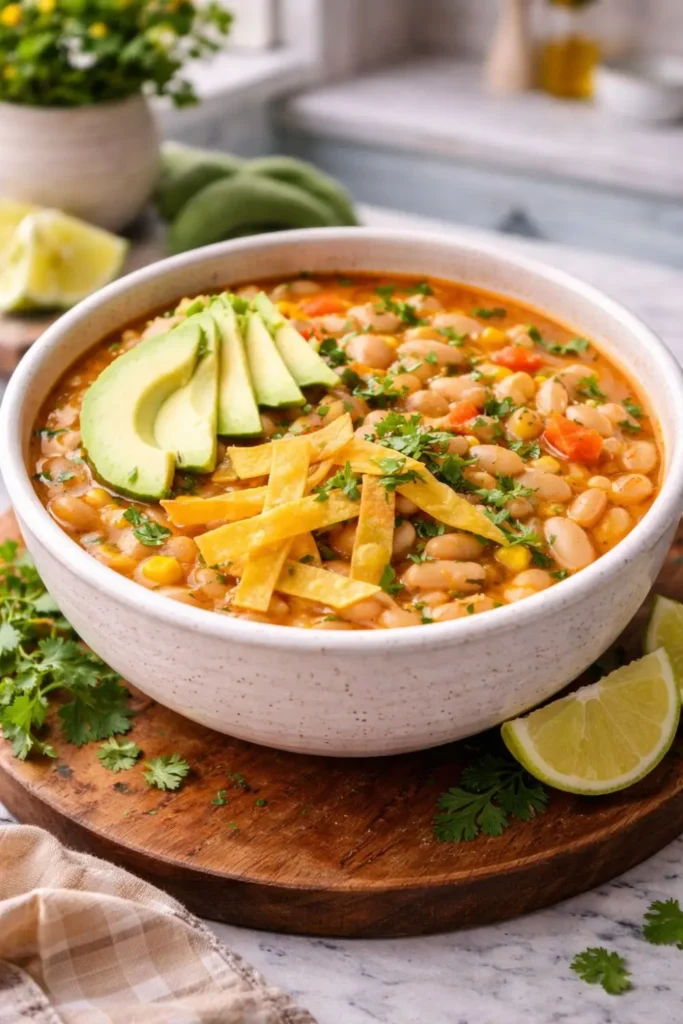 The BEST Vegan White Bean Chili Crockpot