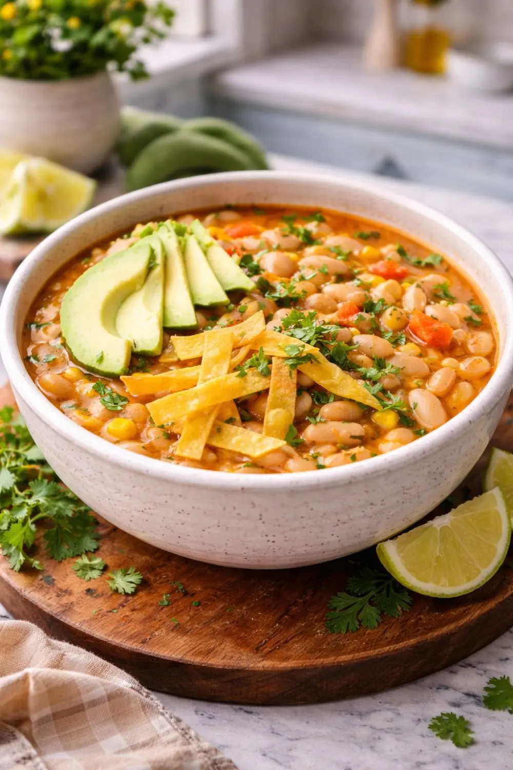 The BEST Vegan White Bean Chili Crockpot