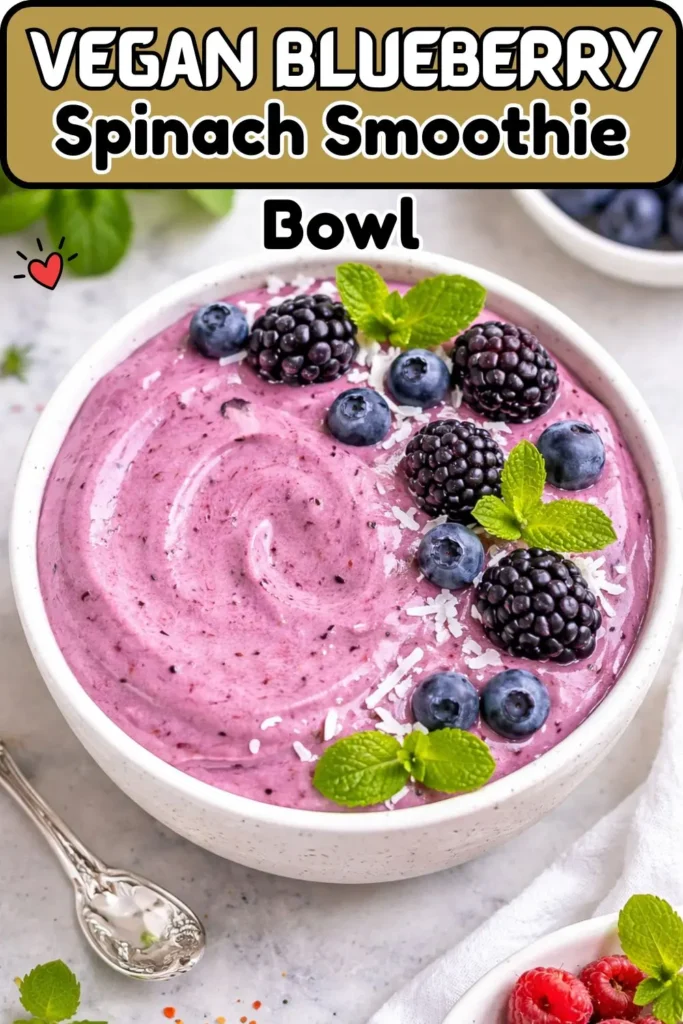 Vegan Blueberry Spinach Smoothie Bowl
