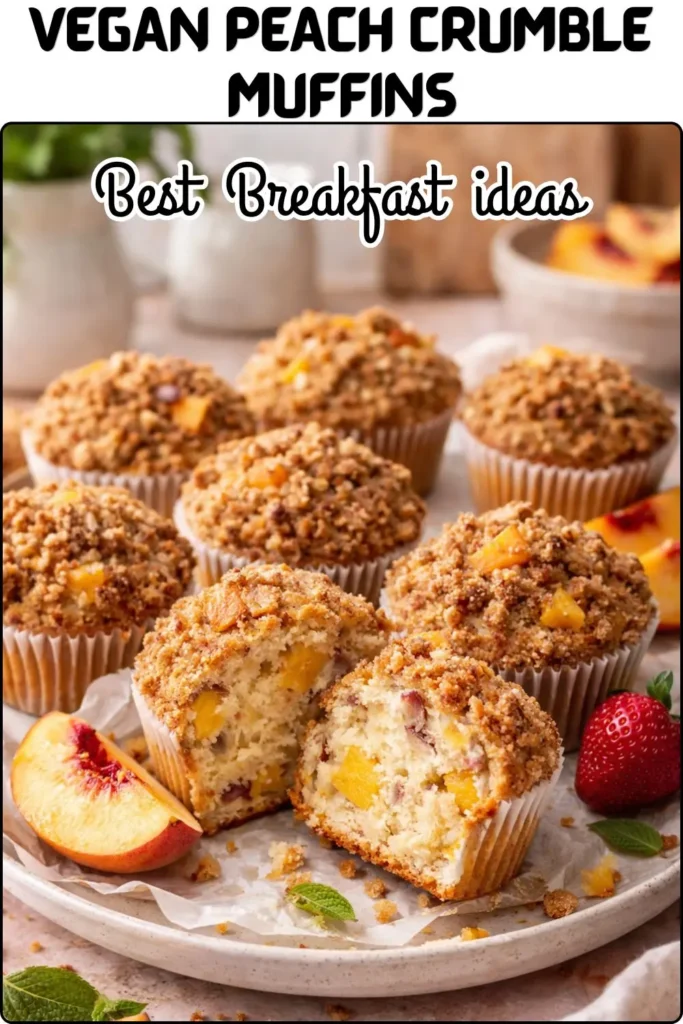 Vegan Peach Crumble Muffins