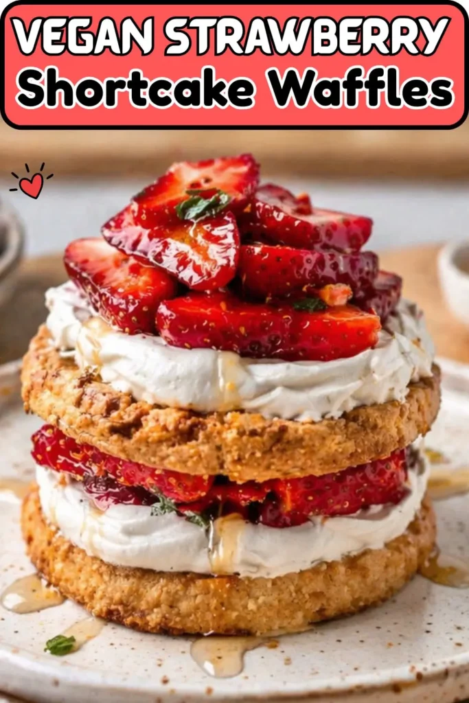Vegan Strawberry Shortcake Waffles