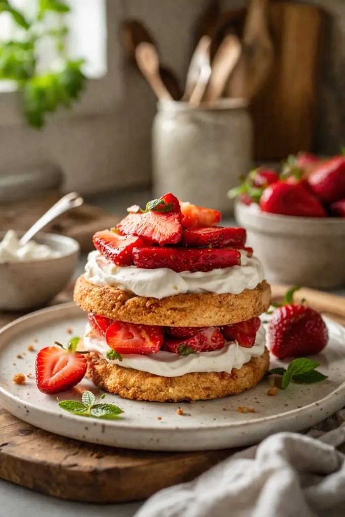 Vegan Strawberry Shortcake Waffles