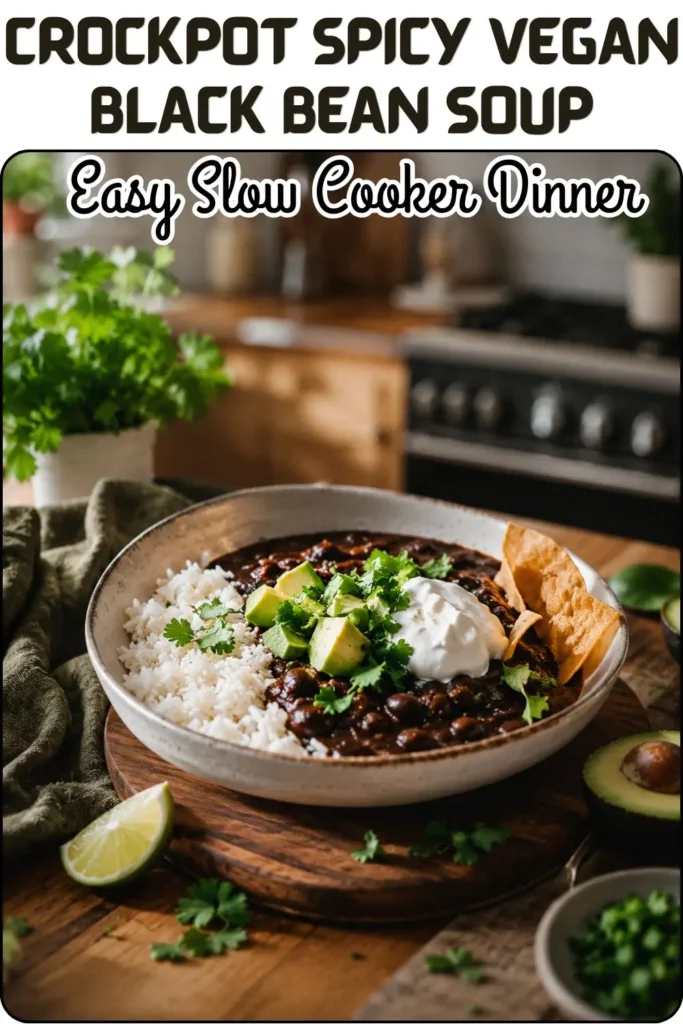 Crockpot Spicy Vegan Black Bean Soup