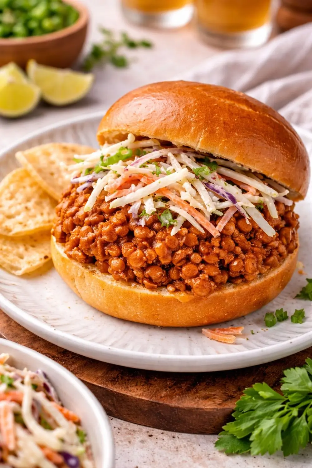Easy Crockpot Vegan Lentil Sloppy Joes