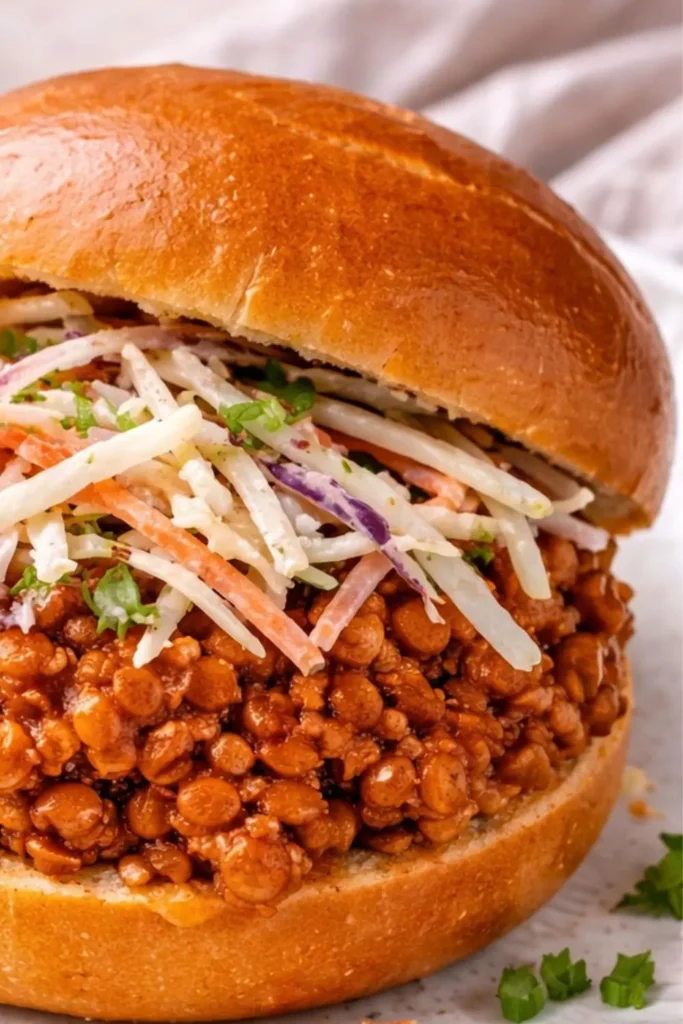 Easy Crockpot Vegan Lentil Sloppy Joes