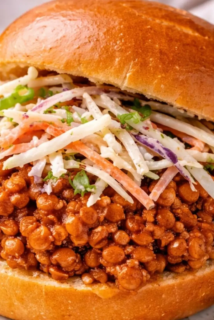 Easy Crockpot Vegan Lentil Sloppy Joes