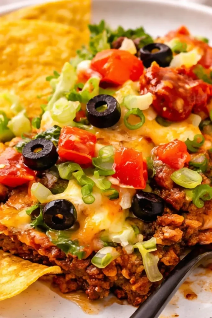 Crockpot Vegan Layered Taco Casserole